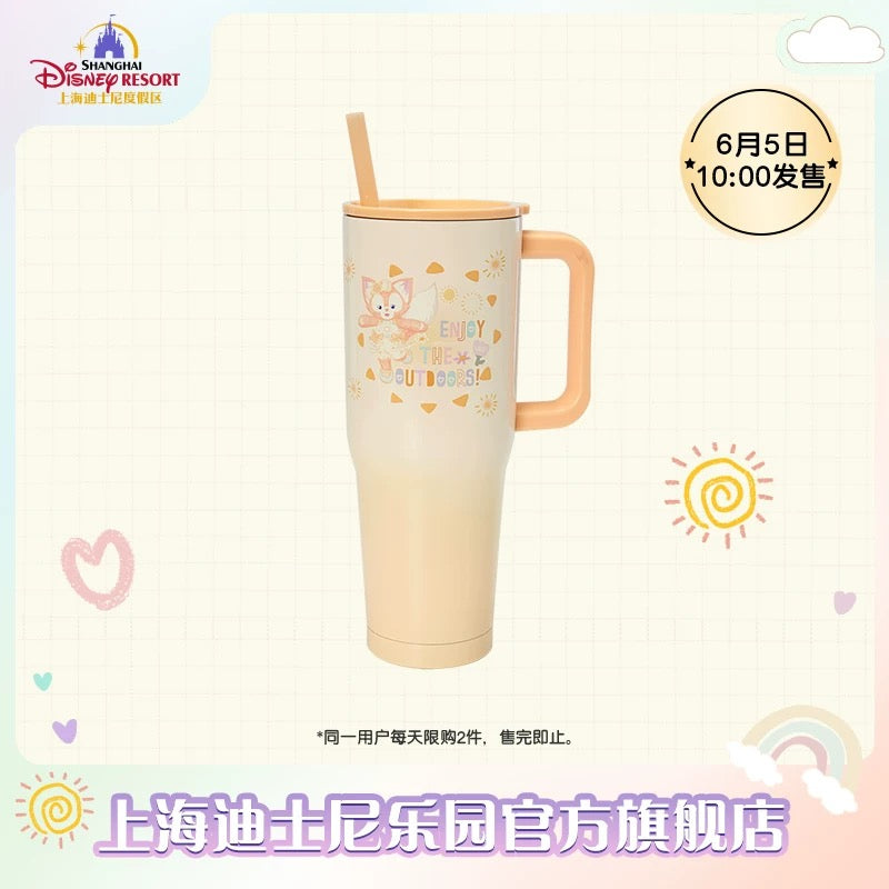 レインボー リーナベル ステンレスマグ 大容量 約1.2L 水筒 ストロー付き❘上海ディズニー