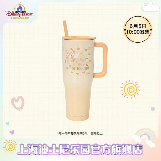 レインボー リーナベル ステンレスマグ  大容量 約1.2L 水筒 ストロー付き❘上海ディズニー