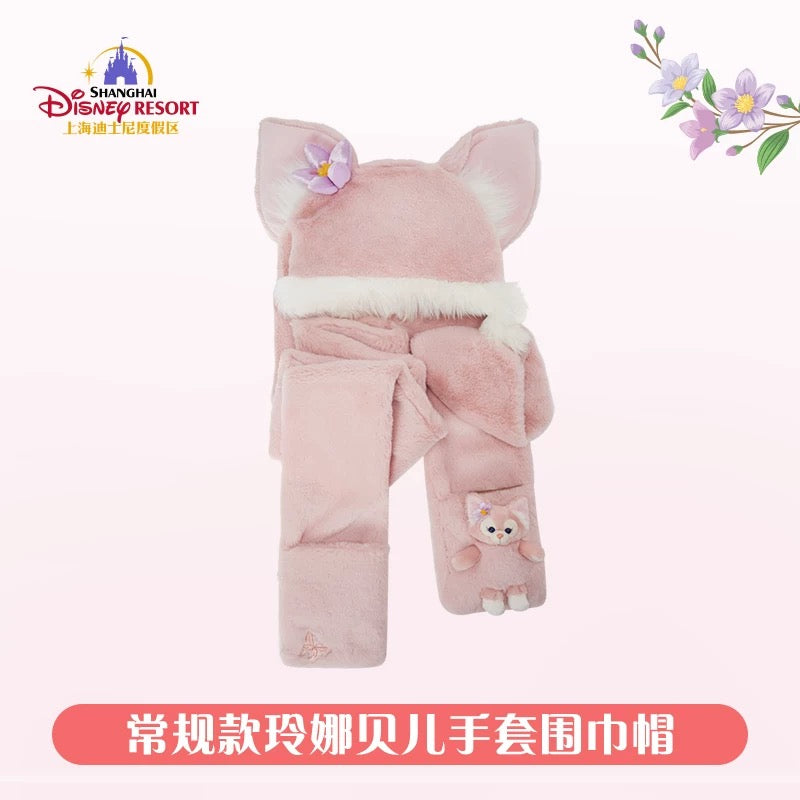 上海ディズニー リーナベル マフラー付き帽子 ぬいぐるみ付き 帽子付きマフラー