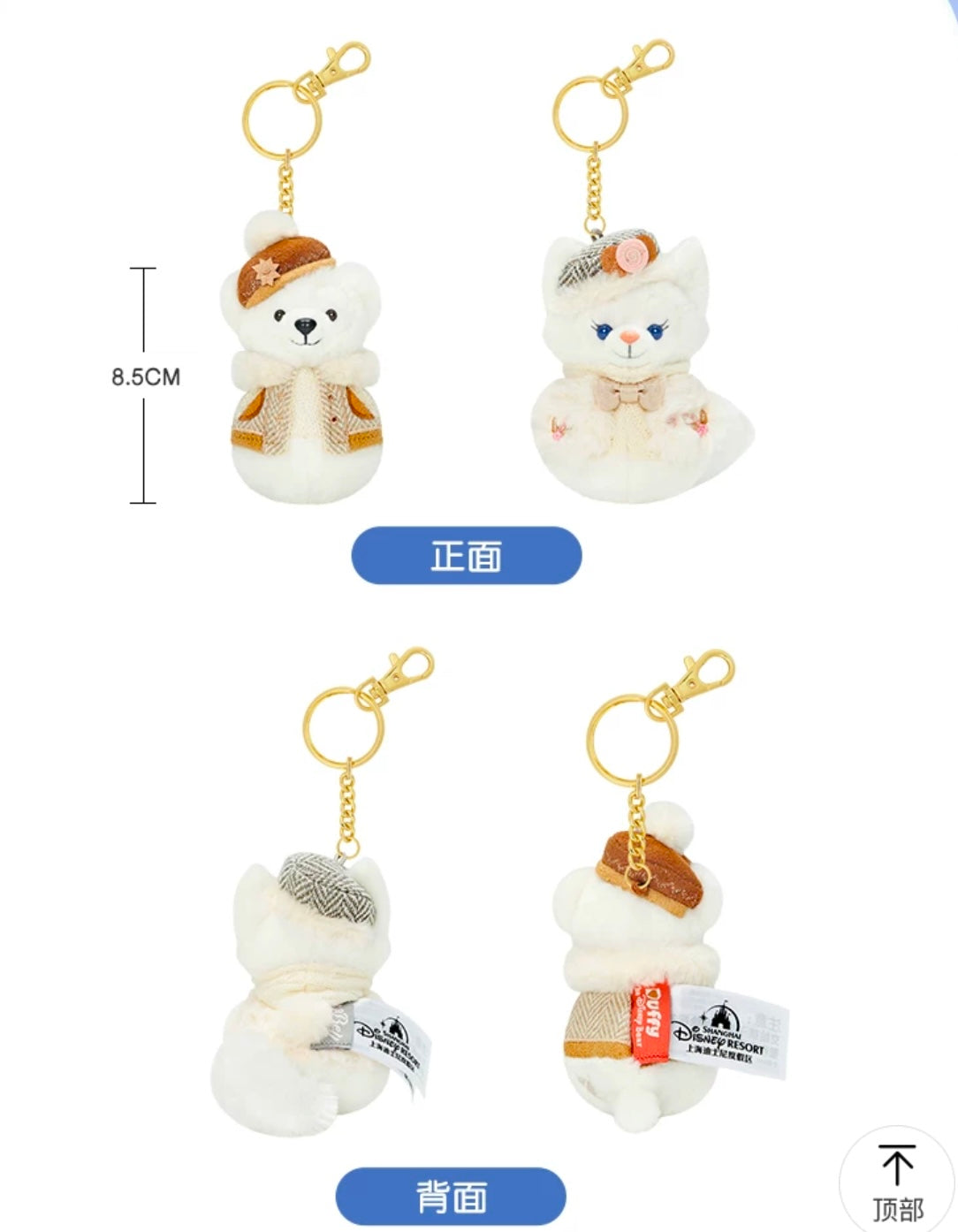 雪だるま ダッフィー&リーナベル ぬいぐるみキーチェーンセット|上海ディズニー