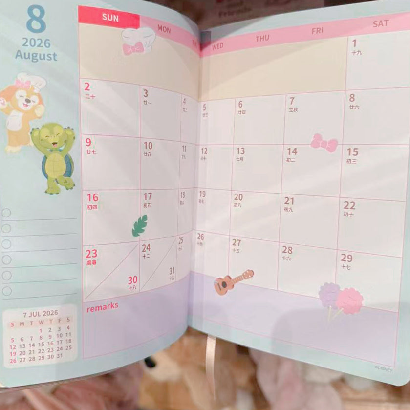2026 ダッフィーフレンズ スケジュール帳 ノート❘香港ディズニー