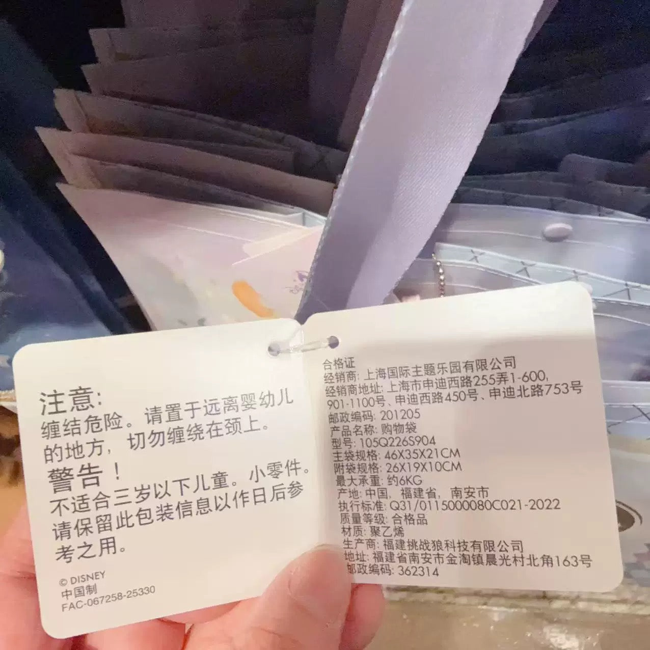 10周年 ダッフィーフレンズ ショッピングバッグ ❘上海ディズニー