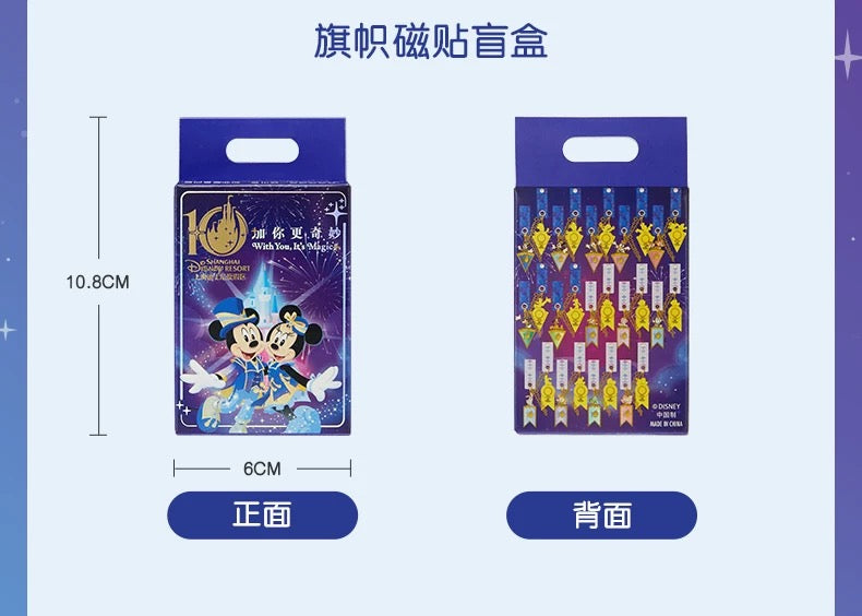 上海ディズニー10周年 フラッグマグネットチャーム　BOX コンプリートセット 10周年 マグネット付き チャーム ブラインドボックス❘上海ディズニー
