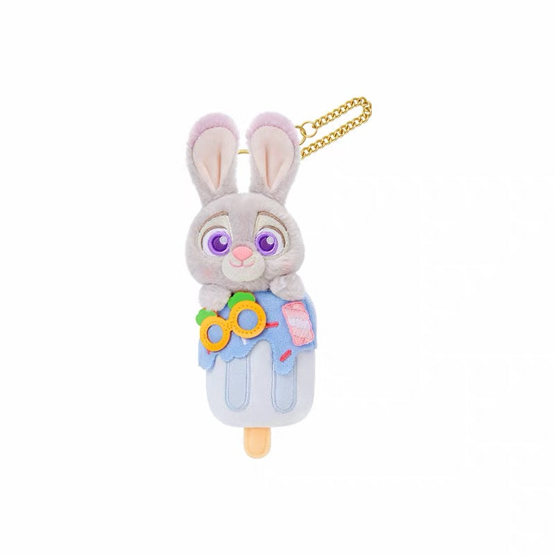 ズートピア  夏日 アイスクリーム ニック ジュディ クロウハウザー レミングぬいぐるみキーチェーン| 上海ディズニー