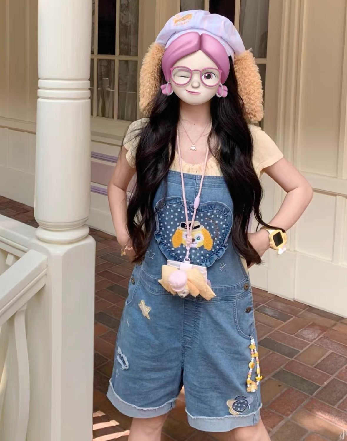 セール❣️ 上海ディズニー  デニム クッキーアン サロペット