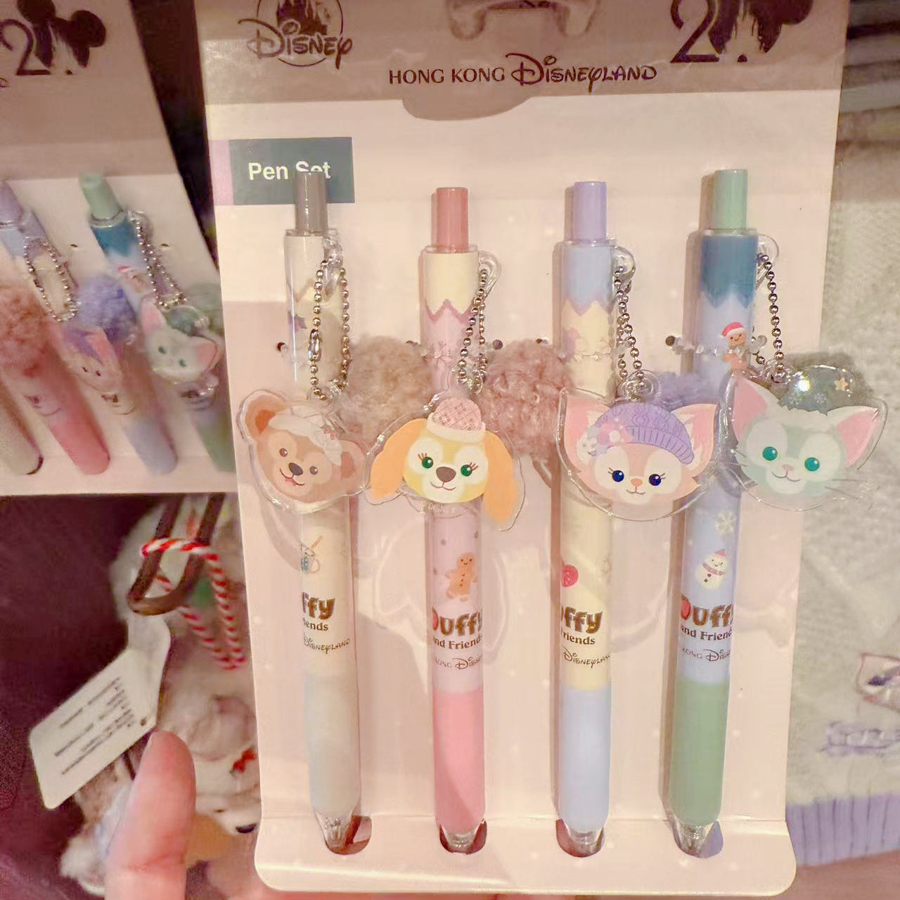 クリスマス ダッフィーフレンズ ペン4本セット｜香港ディズニー